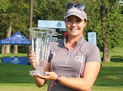 ORANGEVILLE NATIVE BRITTANY MARCHAND secured her first-ever professional win on the women’s golf circuit, taking home the PHC Championship in Milwaukee, Wisconsin.